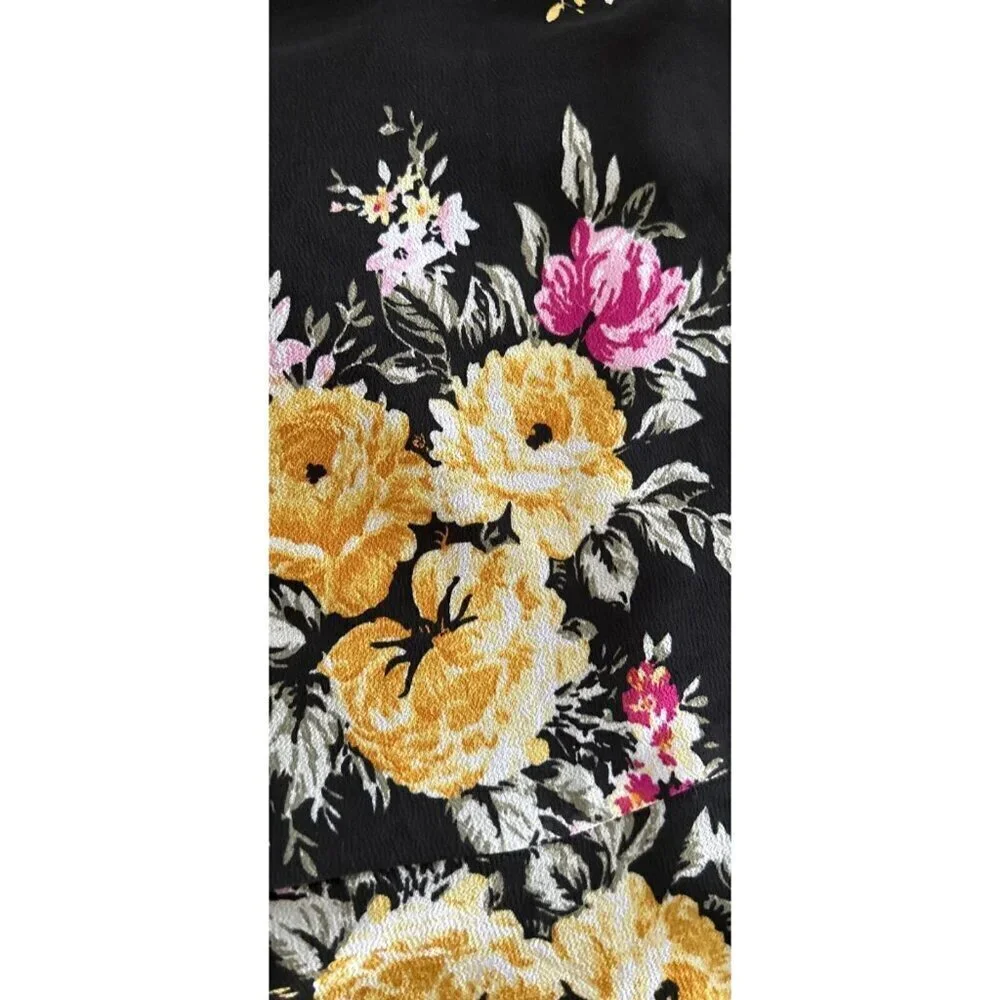TORRID Floral Pull-up Pants Black Half-Lined Size 4X